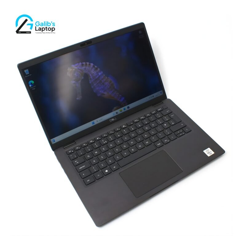 Dell Latitude 7410 premium carbon fiber lid design with Dell logo at Galib's Laptop