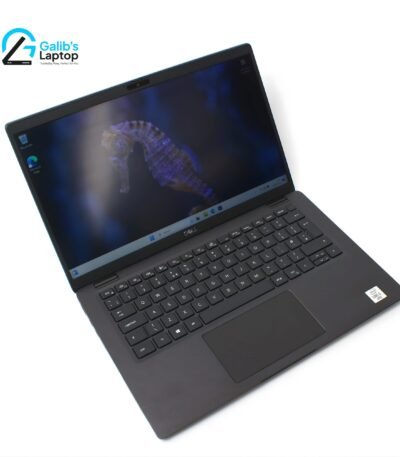 Dell Latitude 7410 premium carbon fiber lid design with Dell logo at Galib's Laptop