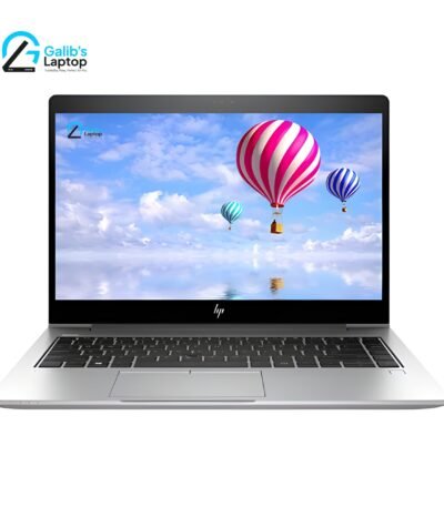 HP Elitebook 840 G6 used laptop with slim aluminum body and vibrant sunset wallpaper at Galib's Laptop
