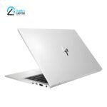 Elegant back lid of HP Elitebook 840 G9 showing the minimalist HP logo and premium silver metal finish
