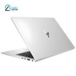 Detailed top view of HP Elitebook 845 G8 showing backlit keyboard trackpoint and vibrant Windows 11 display