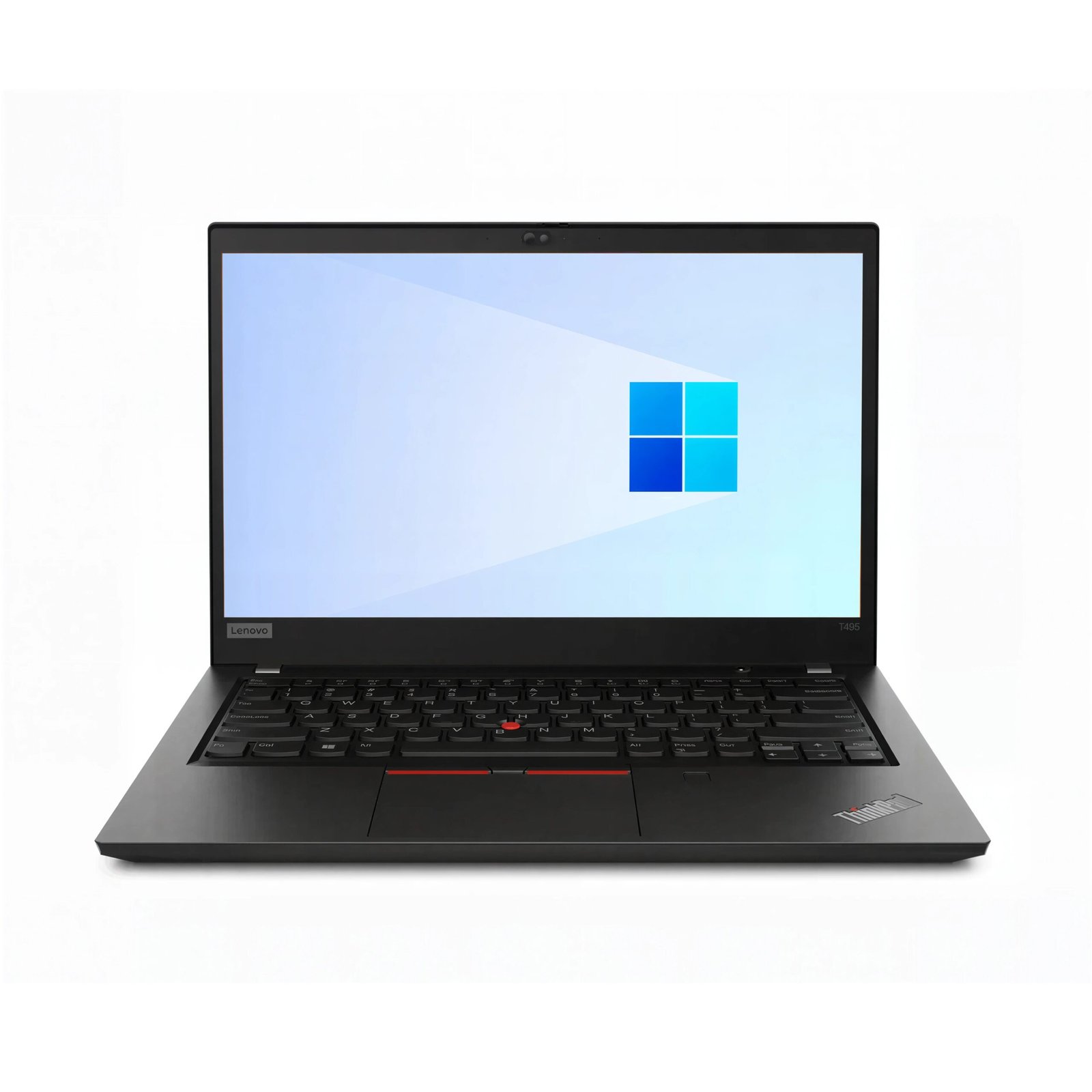 lenovo-thinkpad-t495-amd-ryzen-5-pro-used-laptop-bd Lenovo ThinkPad T495 used laptop with vibrant ocean wallpaper red trackpoint and durable matte black body