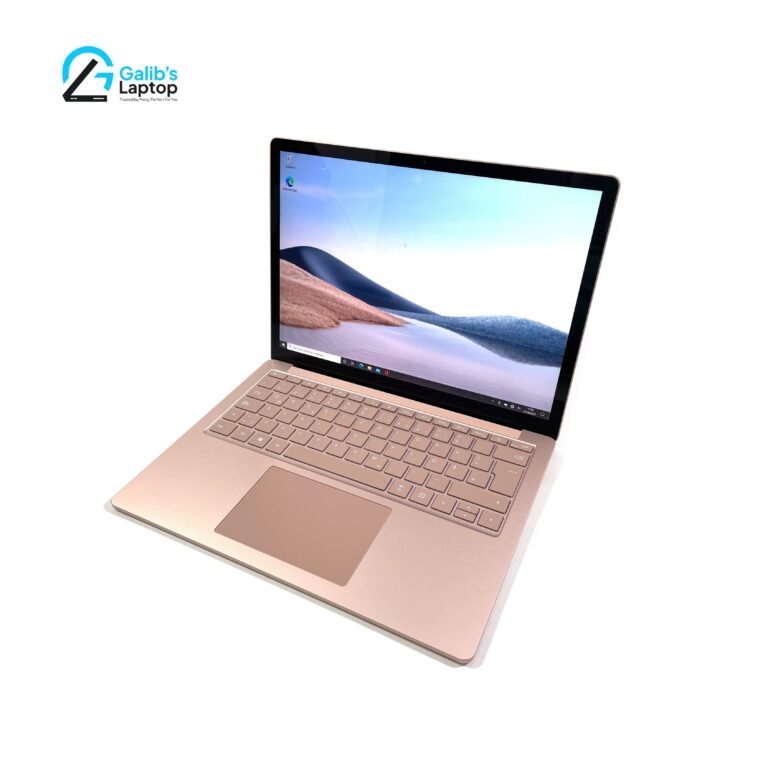 Side perspective of Microsoft Surface Laptop 4 highlighting its ultra-slim aluminum body and USB-C port