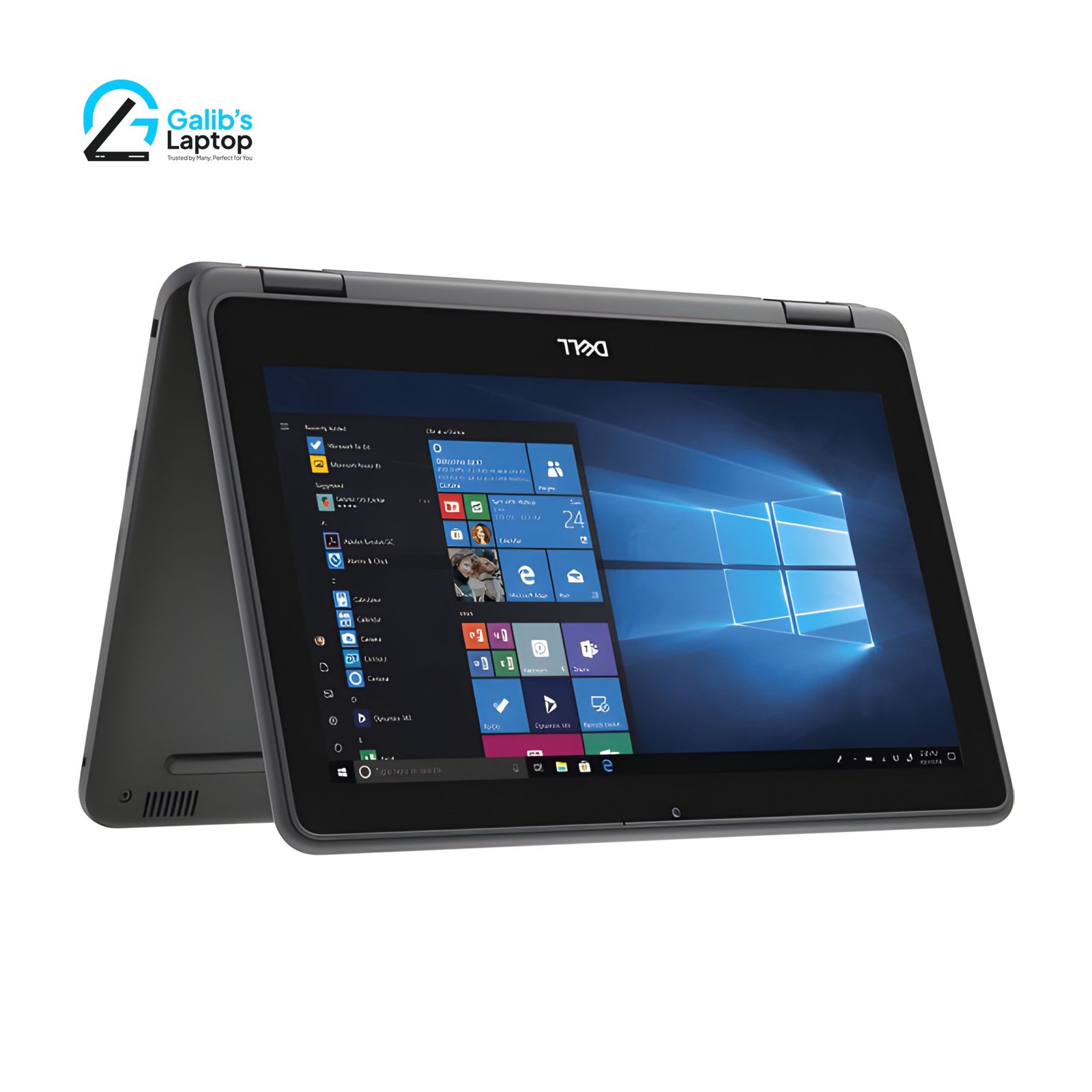 dell-latitude-3190-student-series-laptop-bangladesh Dell Latitude 3190 2-in-1 touchscreen used laptop in tent mode showing HDMI and USB connectivity ports