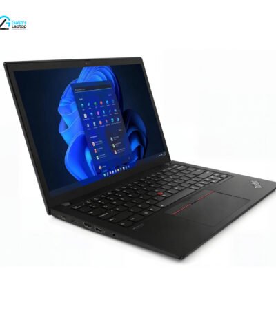Side perspective of Lenovo ThinkPad X13 Core i5 11th Gen highlighting Windows 11 interface and dual Thunderbolt ports at Galib's Laptop
